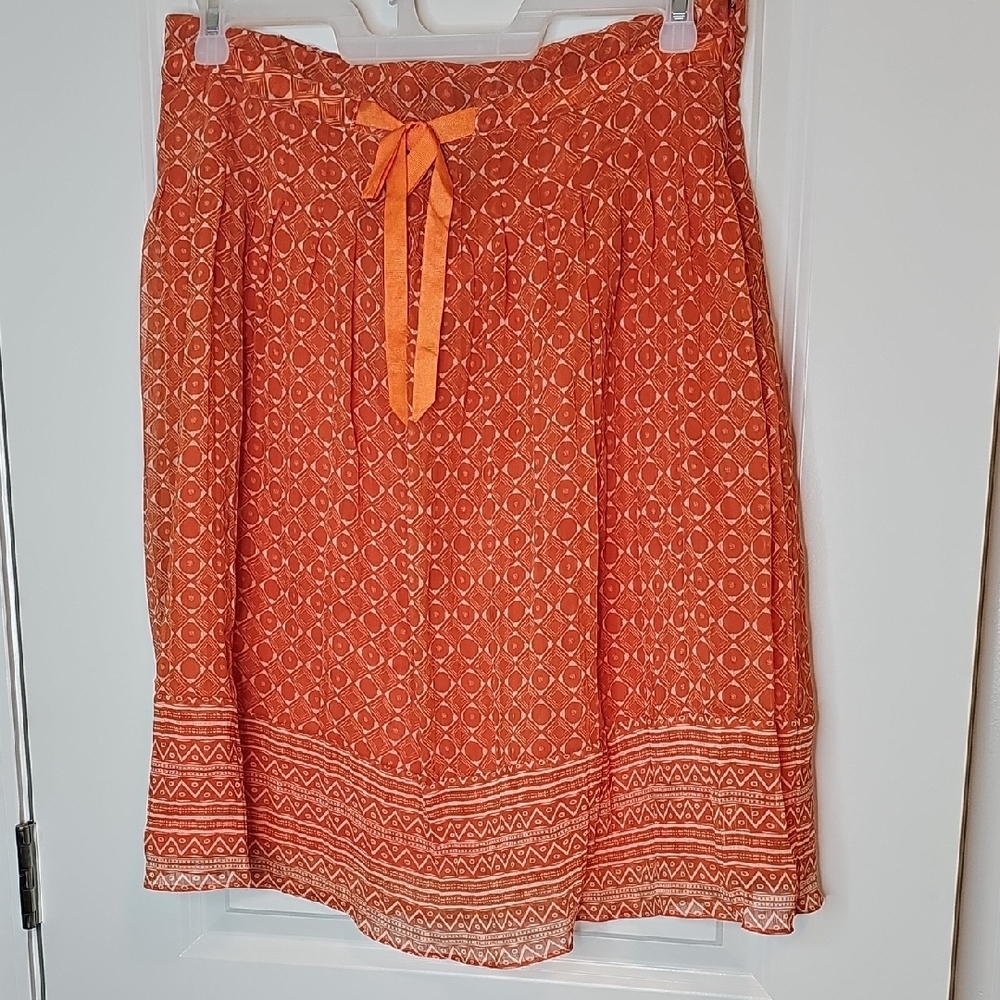 New Directions Vibrant Orange A-Line Skirt‎ Size 12